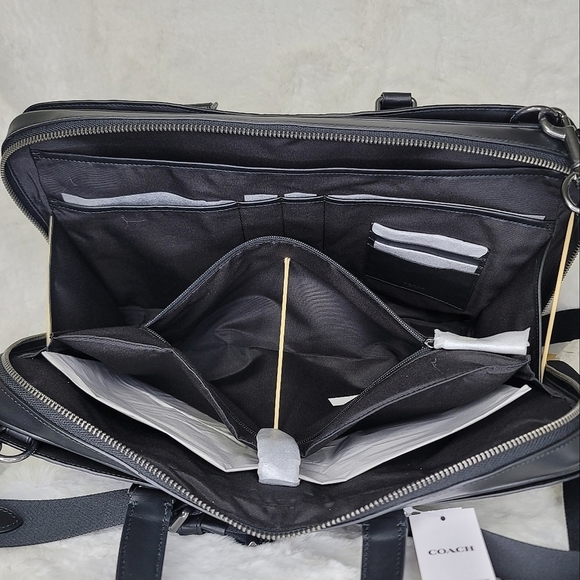 😘 NWT Coach 2 SET Laptop Bag Briefcase Wallet Designer Signature Embossed - Picture 9 of 14